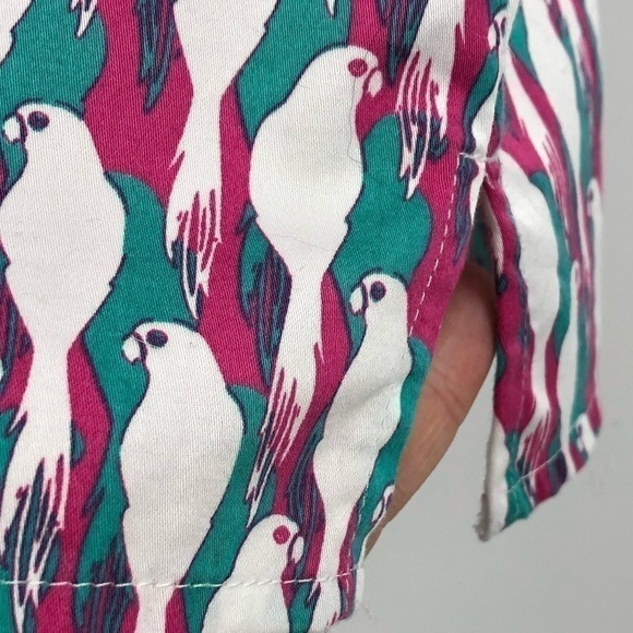 Talbots Petite M Parrot Print Cotton Stretch Sleeveless Round Neck Tank Top - Picture 4 of 9